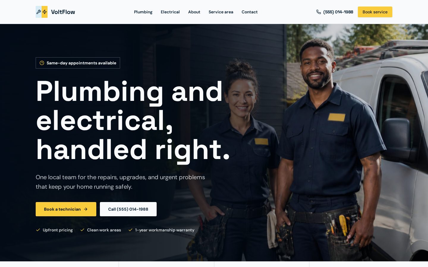 VoltFlow — Plumbers & electricians