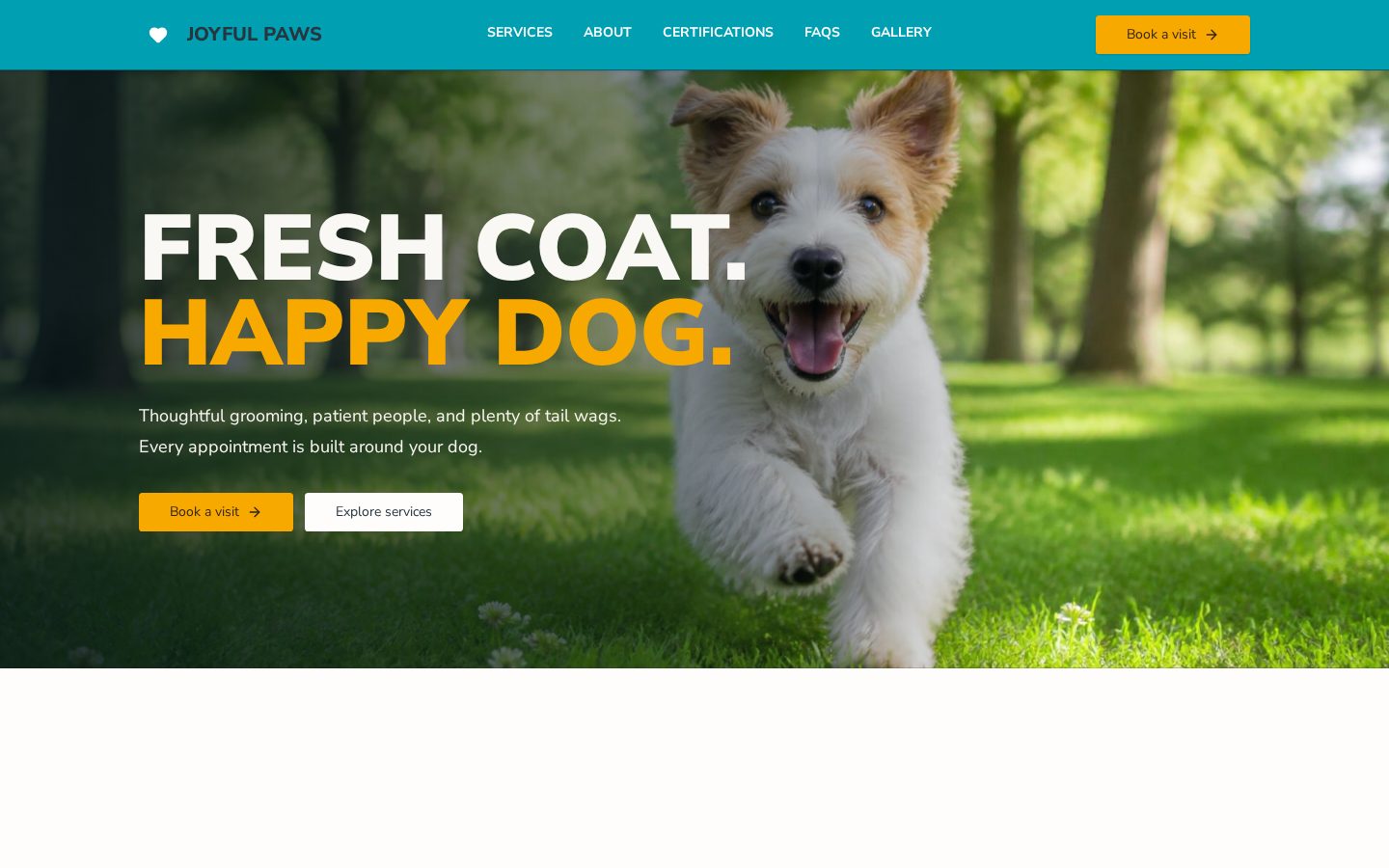 Joyful Paws — Pet services & groomers